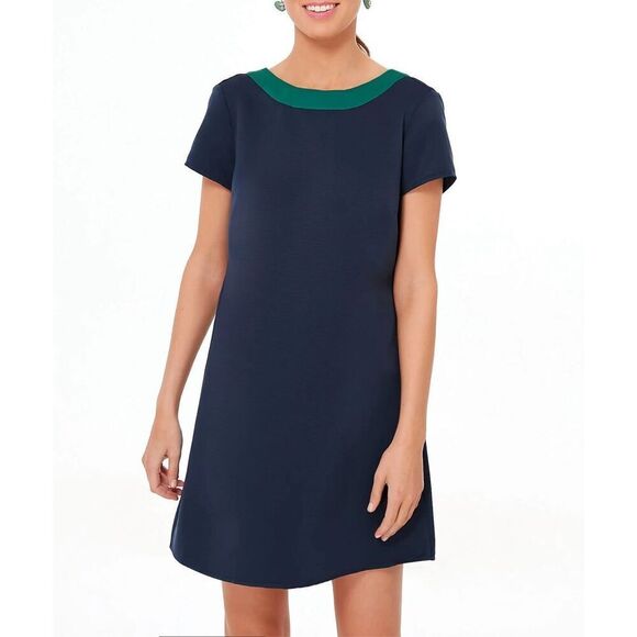 Sail to Sable x‎ Style Charade Allie Bow Back Fit & Flare Dress Navy Small NWT